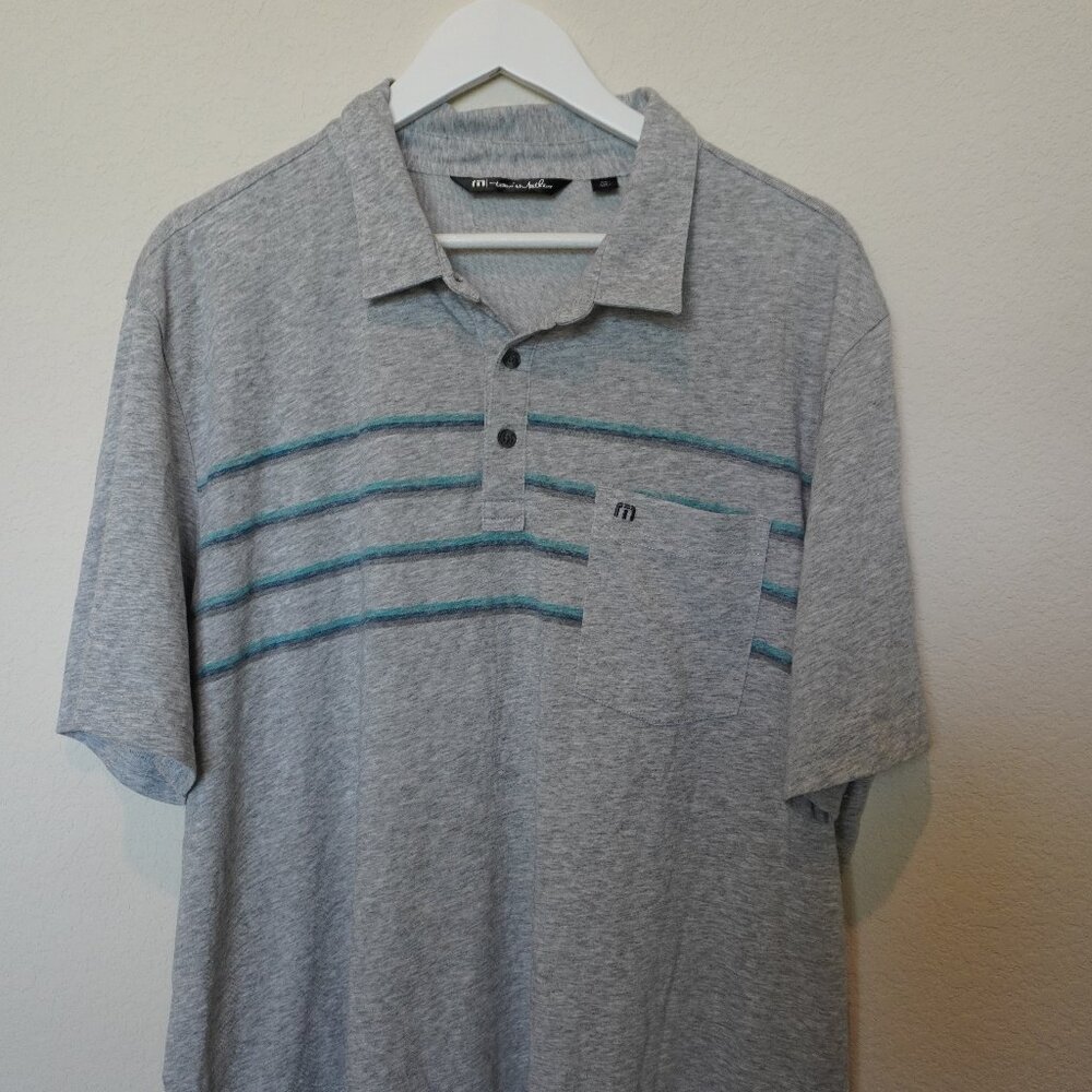 Travis Mathew Gray with Blue/Green stripes Size XXL